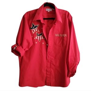 Lucasisni Button Down Shirt Patriotic